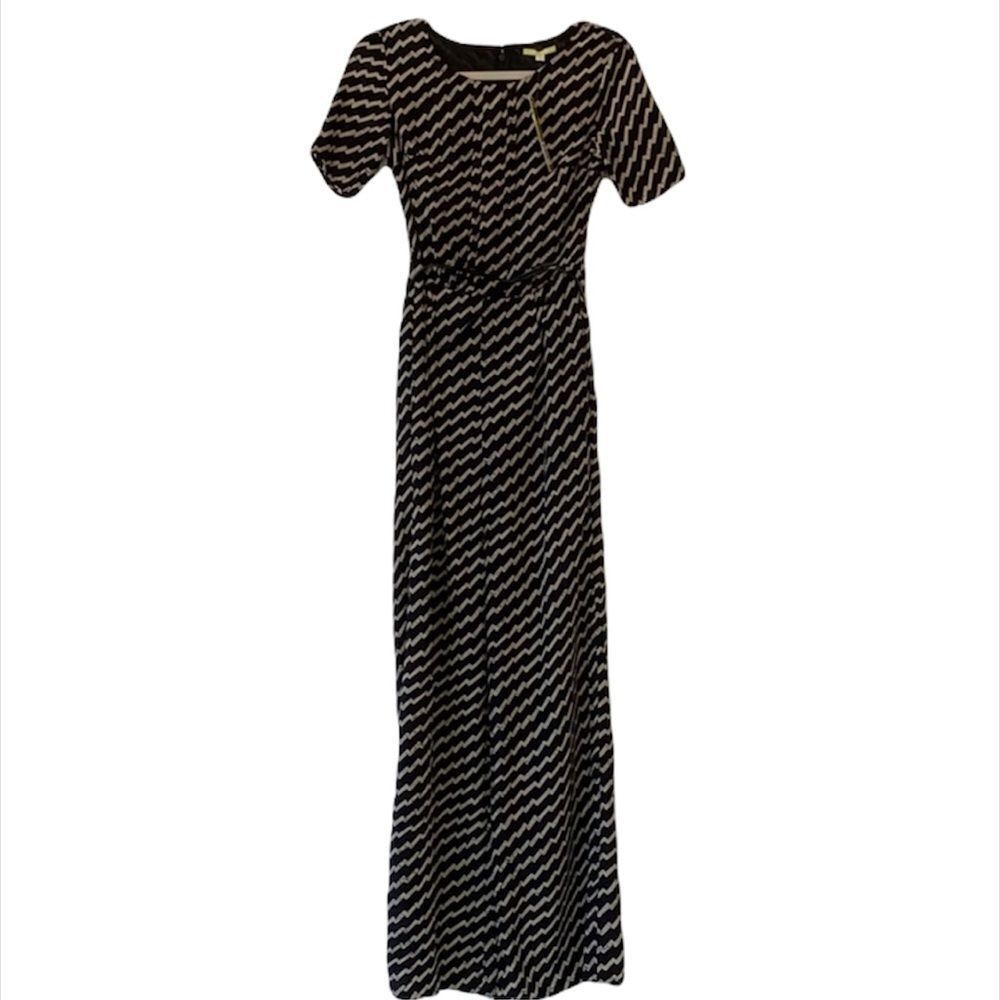 Gianni Bini Harper Jumpsuit NEW Size XS Black Stripe Wide Leg Empire Waist Belt